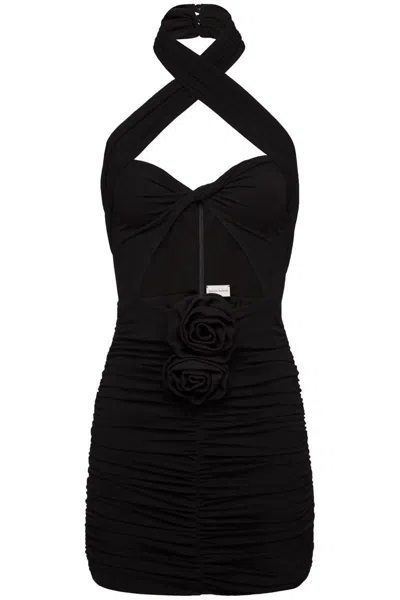 Magda Butrym Twisted Bust Cut-out Mini Dress In Nero