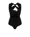 Magda Butrym Cut-out Bodysuit With Rose Applique In Black