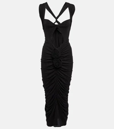 Magda Butrym Twisted Halterneck Midi Dress In Black