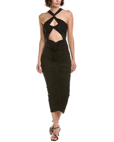 Magda Butrym Twisted Midi Dress In Black