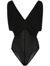 Magda Butrym Draped Jersey Bodysuit In Black