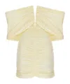 Magda Butrym Off-shoulder Ruched Minidress In Nude