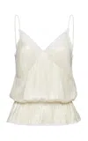 Magda Butrym V-neck Satin Cami Top In White