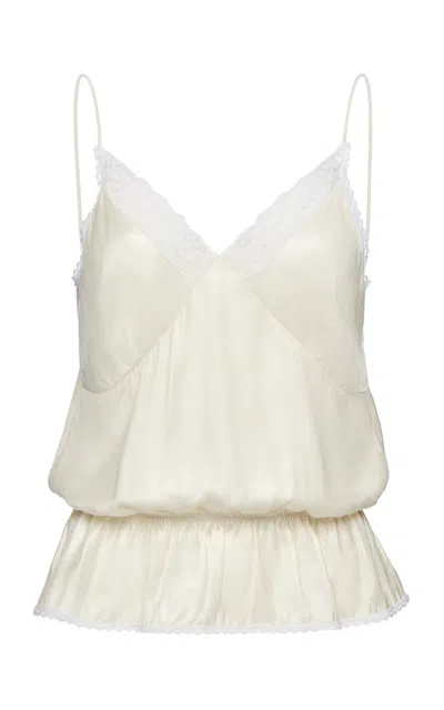 Magda Butrym V-neck Satin Cami Top In White