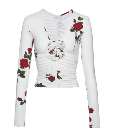Magda Butrym V-neck Top In White