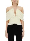 Magda Butrym V-neck Wrap-around Blouse In Ivory