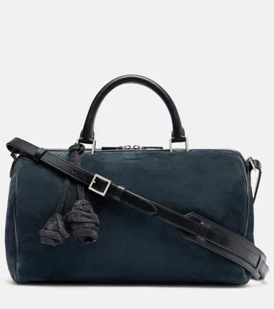 Magda Butrym Varsovia Floral-appliqué Suede Duffel Bag In Gray