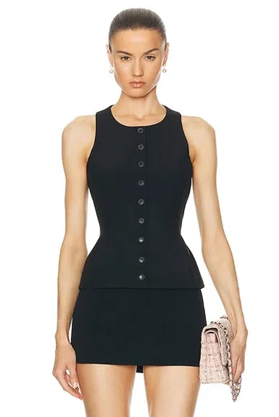 Magda Butrym Silk Satin Waistcoat In Black