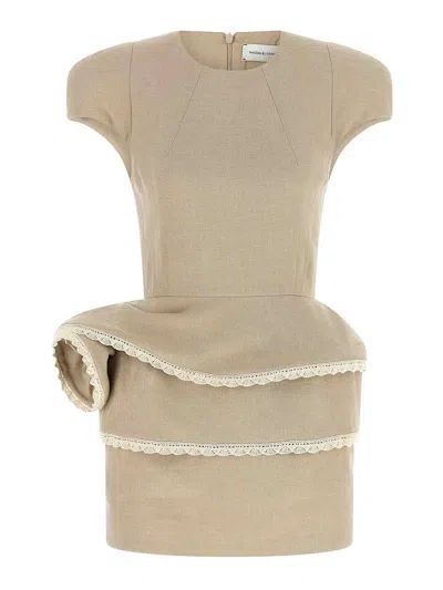 Magda Butrym Vestido Corto - Beis