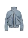 Magda Butrym Vintage Denim Bomber Jacket Light Blue In Blue