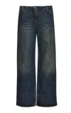 Magda Butrym Vintage Denim Cotton Pants In Dark Wash
