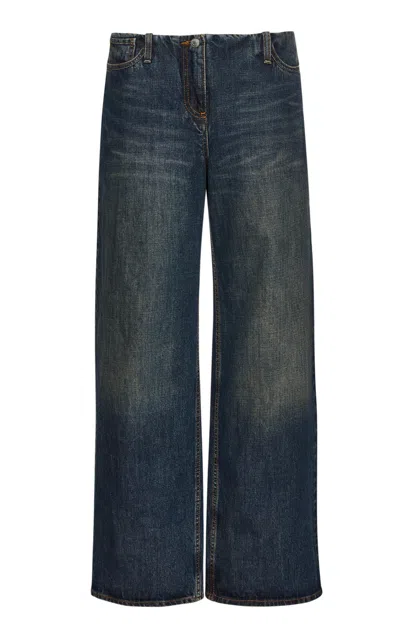 Magda Butrym Vintage Denim Cotton Pants In Dark Wash
