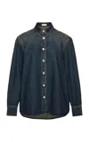 Magda Butrym Vintage Denim Cotton Shirt In Dark Wash