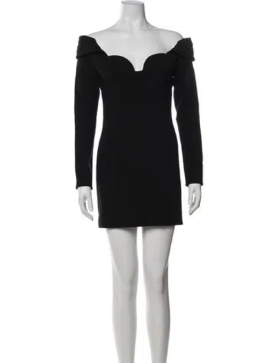 Pre-owned Magda Butrym Virgin Wool Mini Dress In Black