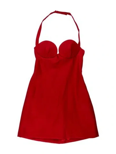 Pre-owned Magda Butrym Virgin Wool Mini Dress In Red