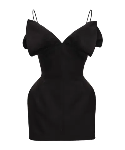 Magda Butrym V-neck Corset Mini Dress In Black In Pink