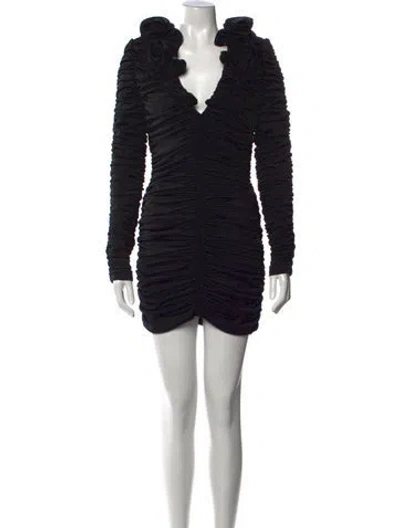 Pre-owned Magda Butrym V-neck Mini Dress In Black