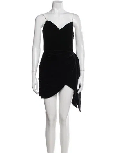Pre-owned Magda Butrym V-neck Mini Dress In Black