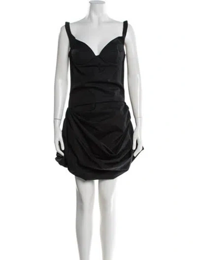 Pre-owned Magda Butrym V-neck Mini Dress In Black