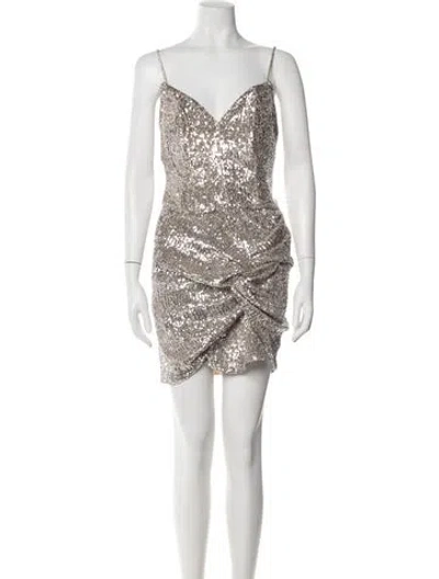 Pre-owned Magda Butrym V-neck Mini Dress In Multicolor