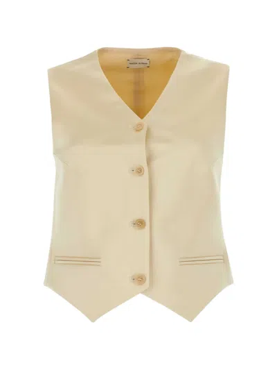 Magda Butrym Cream Cotton Blend Vest In Neutral