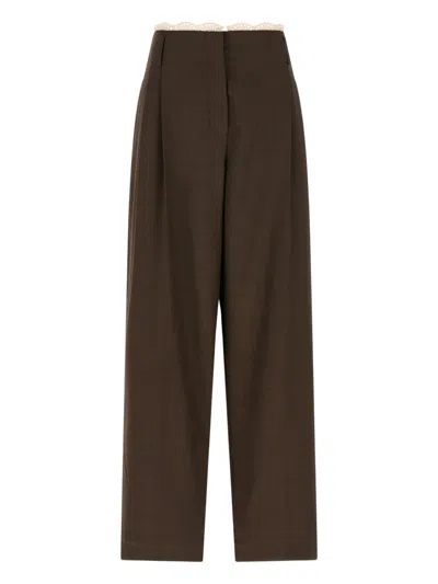 Magda Butrym Waistband-detail Trousers In Brown