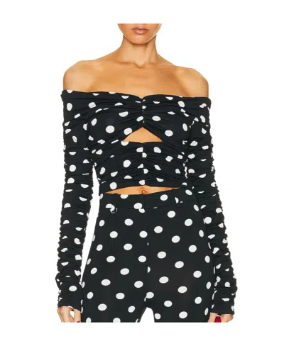 Magda Butrym Wave Point Shoulder Blouse In Black