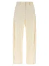 Magda Butrym Pleated Trousers With Belt Loops And Back Pocket In White