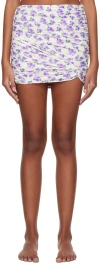 Magda Butrym Ruched Printed Jersey Mini Skirt In Violet Print