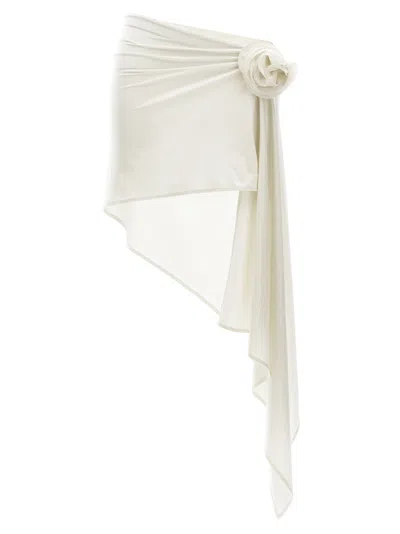 Magda Butrym White Asymmetrical Mini Skirt In Blanco