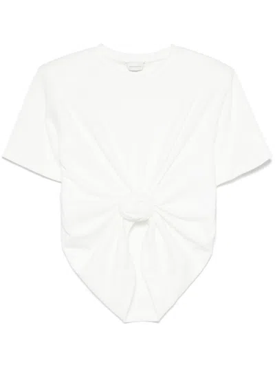Magda Butrym White Knot-detail T-shirt