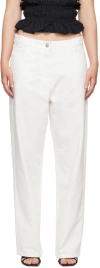 Magda Butrym White Loose Leg Jeans In White