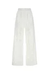 Magda Butrym Pantalone Dalla Gamba Ampia In Popeline Bianco  Donna In White