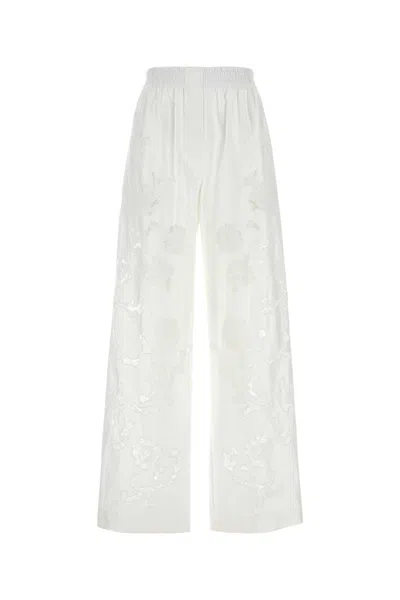 MAGDA BUTRYM WHITE POPLIN WIDE-LEG PANT