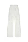 Magda Butrym Pantalone Dalla Gamba Ampia In Popeline Bianco  Donna In White