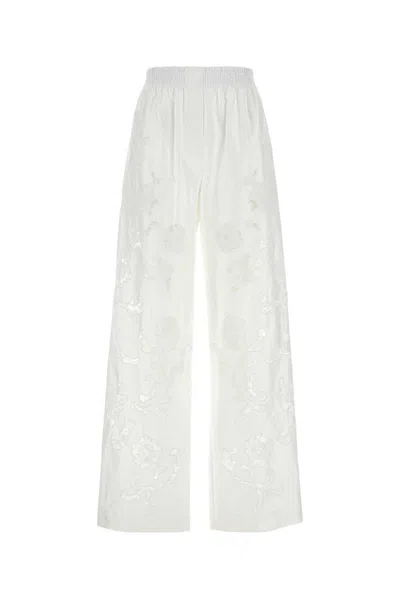 Magda Butrym White Poplin Wide-leg Pant