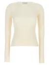 Magda Butrym Ribbed Viscose Blend Sweater In Neutral