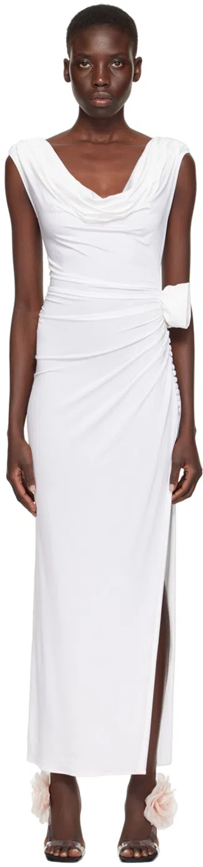 Magda Butrym White Slit Midi Dress In 20 White