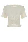 Magda Butrym Knotted Short Sleeve Crew Neck T-shirt In White