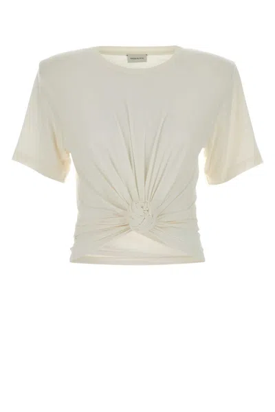 MAGDA BUTRYM WHITE STRETCH CIRULOSE T-SHIRT