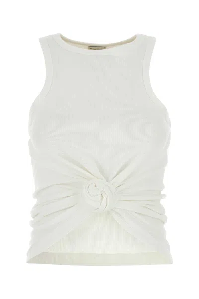 Magda Butrym White Stretch Cotton Tank Top