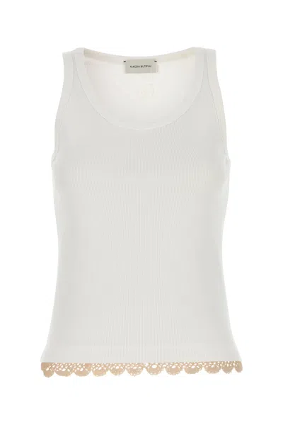 MAGDA BUTRYM MAGDA BUTRYM WHITE STRETCH COTTON TANK TOP