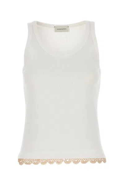 MAGDA BUTRYM WHITE STRETCH COTTON TANK TOP
