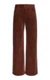 Magda Butrym Wide Leg Cotton Pants In Orange