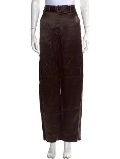 Pre-owned Magda Butrym Wide Leg Pants In Brown