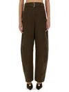Magda Butrym Wide-leg Trousers And Belt In Brown