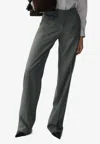 Magda Butrym Wide-leg Tailored Wool-blend Pants In Gray
