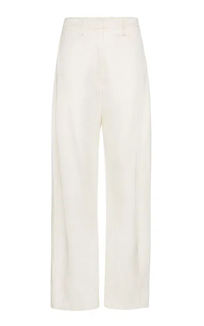 Magda Butrym Wide-legged Cotton Pants In Ivory