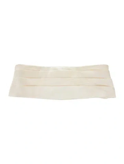 Pre-owned Magda Butrym Wide Silk Waist Belt In White