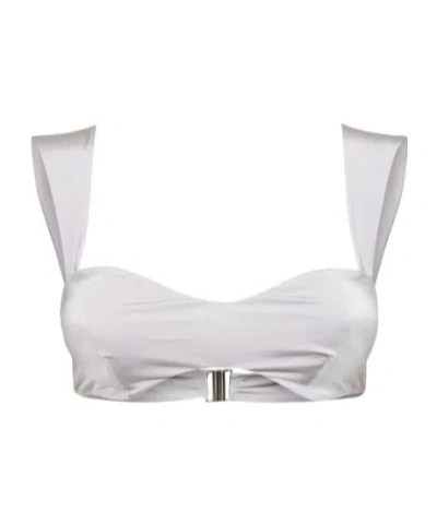 Magda Butrym Wide-strap Bikini Top In White